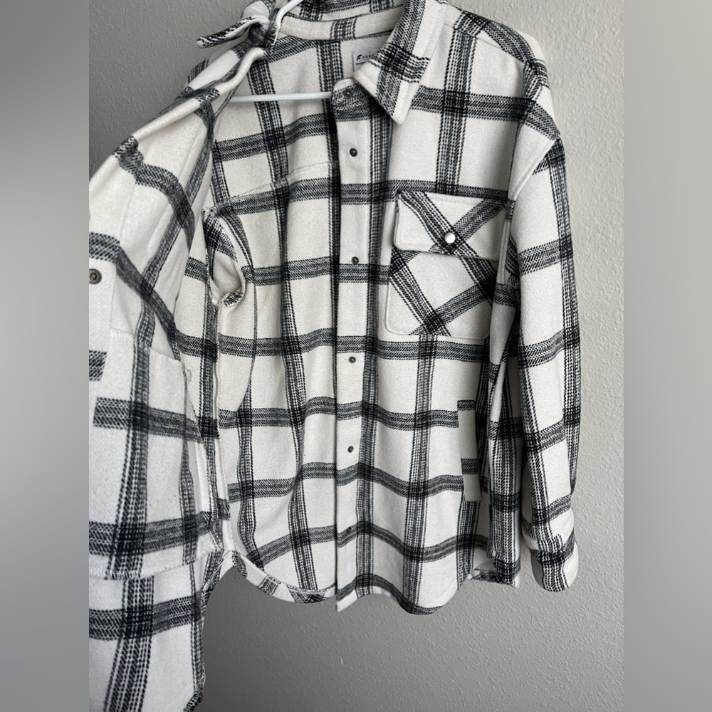 Flannel Button Coat - Picture 2 of 6